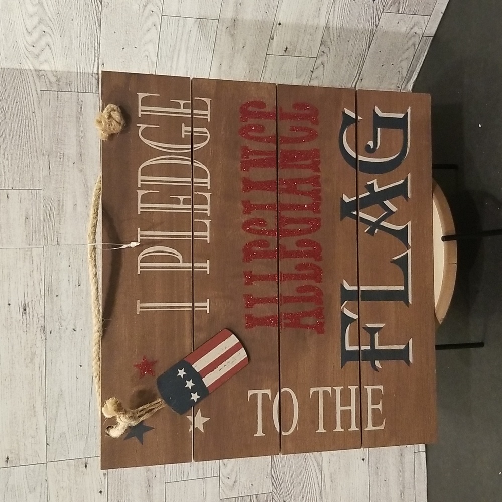 Patriotic Wooden Slat Sign